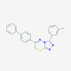 molecular formula C23H18N4S B503131 6-[1,1'-biphenyl]-4-yl-3-(3-methylphenyl)-7H-[1,2,4]triazolo[3,4-b][1,3,4]thiadiazine CAS No. 123799-39-3