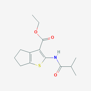 molecular formula C14H19NO3S B5031342 ethyl 2-(2-methylpropanamido)-4H,5H,6H-cyclopenta[b]thiophene-3-carboxylate 