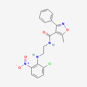 molecular formula C19H17ClN4O4 B5031508 N-[2-(2-chloro-6-nitroanilino)ethyl]-5-methyl-3-phenyl-1,2-oxazole-4-carboxamide 