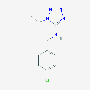 molecular formula C10H12ClN5 B503157 N-[(4-CHLOROPHENYL)METHYL]-1-ETHYL-1,2,3,4-TETRAZOL-5-AMINE 