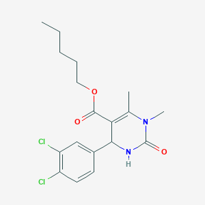 molecular formula C18H22Cl2N2O3 B5031570 Pentyl 4-(3,4-dichlorophenyl)-1,6-dimethyl-2-oxo-1,2,3,4-tetrahydropyrimidine-5-carboxylate 