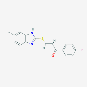 molecular formula C17H13FN2OS B503202 1-(4-fluorophenyl)-3-[(5-methyl-1H-benzimidazol-2-yl)sulfanyl]-2-propen-1-one 