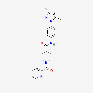 molecular formula C24H27N5O2 B5032066 N-[4-(3,5-dimethyl-1H-pyrazol-1-yl)phenyl]-1-[(6-methyl-2-pyridinyl)carbonyl]-4-piperidinecarboxamide 