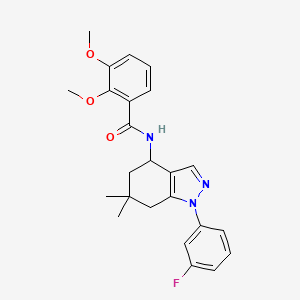 molecular formula C24H26FN3O3 B5032175 N-[1-(3-fluorophenyl)-6,6-dimethyl-4,5,6,7-tetrahydro-1H-indazol-4-yl]-2,3-dimethoxybenzamide 