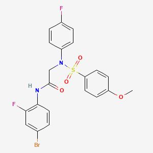 molecular formula C21H17BrF2N2O4S B5032319 N~1~-(4-bromo-2-fluorophenyl)-N~2~-(4-fluorophenyl)-N~2~-[(4-methoxyphenyl)sulfonyl]glycinamide 