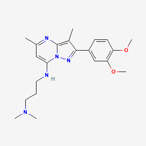 molecular formula C21H29N5O2 B5032333 N'-[2-(3,4-dimethoxyphenyl)-3,5-dimethylpyrazolo[1,5-a]pyrimidin-7-yl]-N,N-dimethylpropane-1,3-diamine 