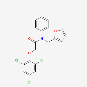 molecular formula C20H16Cl3NO3 B5032564 N-[(furan-2-yl)methyl]-N-(4-methylphenyl)-2-(2,4,6-trichlorophenoxy)acetamide 