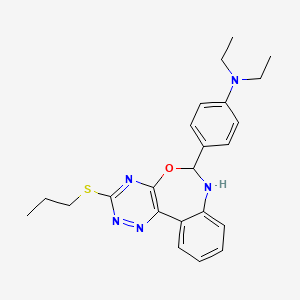 molecular formula C23H27N5OS B5032804 N,N-Diethyl-N-{4-[3-(propylsulfanyl)-6,7-dihydro[1,2,4]triazino[5,6-D][3,1]benzoxazepin-6-YL]phenyl}amine 