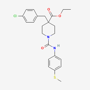 molecular formula C23H27ClN2O3S B5032813 ethyl 4-(4-chlorobenzyl)-1-({[4-(methylthio)phenyl]amino}carbonyl)-4-piperidinecarboxylate 