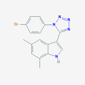 molecular formula C17H14BrN5 B503298 3-[1-(4-bromophenyl)-1H-tetraazol-5-yl]-5,7-dimethyl-1H-indole 