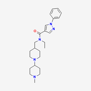 molecular formula C24H35N5O B5033074 N-ethyl-N-[(1'-methyl-1,4'-bipiperidin-4-yl)methyl]-1-phenyl-1H-pyrazole-4-carboxamide 