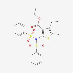 molecular formula C22H23NO6S3 B5033083 ethyl 2-[bis(phenylsulfonyl)amino]-4-ethyl-5-methyl-3-thiophenecarboxylate 