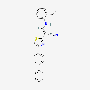 molecular formula C26H21N3S B5033113 2-[4-(4-biphenylyl)-1,3-thiazol-2-yl]-3-[(2-ethylphenyl)amino]acrylonitrile 