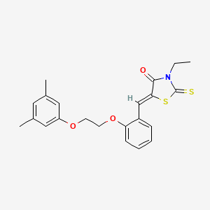 molecular formula C22H23NO3S2 B5033128 (5Z)-5-[[2-[2-(3,5-dimethylphenoxy)ethoxy]phenyl]methylidene]-3-ethyl-2-sulfanylidene-1,3-thiazolidin-4-one 