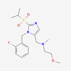 molecular formula C18H26FN3O3S B5033147 N-[[3-[(2-fluorophenyl)methyl]-2-propan-2-ylsulfonylimidazol-4-yl]methyl]-2-methoxy-N-methylethanamine 