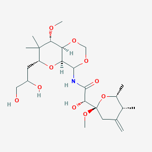 (2S)-N-[(4aS,6R,8S,8aR)-6-(2,3-dihydroxypropyl)-8-methoxy-7,7-dimethyl-4a,6,8,8a-tetrahydro-4H-pyrano[3,2-d][1,3]dioxin-4-yl]-2-hydroxy-2-[(2R,5R,6R)-2-methoxy-5,6-dimethyl-4-methylideneoxan-2-yl]acetamide