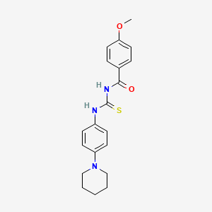 molecular formula C20H23N3O2S B5033335 4-methoxy-N-[(4-piperidin-1-ylphenyl)carbamothioyl]benzamide 