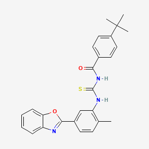 molecular formula C26H25N3O2S B5033345 N-{[5-(1,3-benzoxazol-2-yl)-2-methylphenyl]carbamothioyl}-4-tert-butylbenzamide 