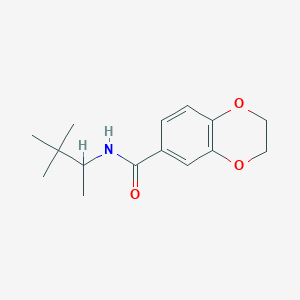 molecular formula C15H21NO3 B5033429 N-(3,3-DIMETHYL-2-BUTANYL)-2,3-DIHYDRO-1,4-BENZODIOXINE-6-CARBOXAMIDE 