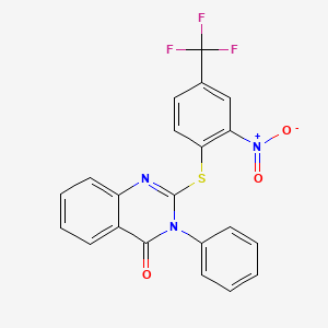 molecular formula C21H12F3N3O3S B5033442 2-{[2-NITRO-4-(TRIFLUOROMETHYL)PHENYL]SULFANYL}-3-PHENYL-3,4-DIHYDROQUINAZOLIN-4-ONE 
