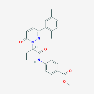 molecular formula C24H25N3O4 B5033486 methyl 4-({2-[3-(2,5-dimethylphenyl)-6-oxopyridazin-1(6H)-yl]butanoyl}amino)benzoate 