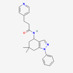 molecular formula C23H26N4O B5033527 N-(6,6-dimethyl-1-phenyl-4,5,6,7-tetrahydro-1H-indazol-4-yl)-3-(4-pyridinyl)propanamide 