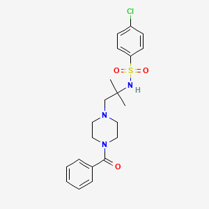 molecular formula C21H26ClN3O3S B5033548 N-[1-(4-benzoylpiperazin-1-yl)-2-methylpropan-2-yl]-4-chlorobenzenesulfonamide 