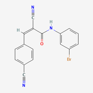 molecular formula C17H10BrN3O B5033661 (2E)-N-(3-bromophenyl)-2-cyano-3-(4-cyanophenyl)prop-2-enamide 