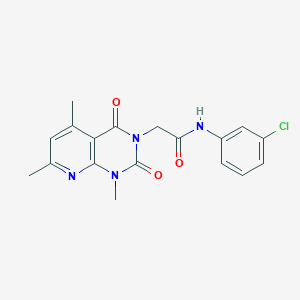 molecular formula C18H17ClN4O3 B5033670 N-(3-CHLOROPHENYL)-2-{1,5,7-TRIMETHYL-2,4-DIOXO-1H,2H,3H,4H-PYRIDO[2,3-D]PYRIMIDIN-3-YL}ACETAMIDE 