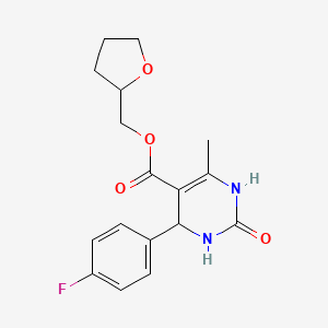 molecular formula C17H19FN2O4 B5033729 tetrahydro-2-furanylmethyl 4-(4-fluorophenyl)-6-methyl-2-oxo-1,2,3,4-tetrahydro-5-pyrimidinecarboxylate 
