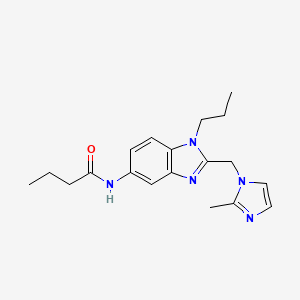 molecular formula C19H25N5O B5033753 N-{2-[(2-Methyl-1H-imidazol-1-YL)methyl]-1-propyl-1H-1,3-benzodiazol-5-YL}butanamide 