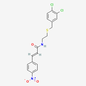 molecular formula C18H16Cl2N2O3S B5033766 N-{2-[(3,4-dichlorobenzyl)thio]ethyl}-3-(4-nitrophenyl)acrylamide 