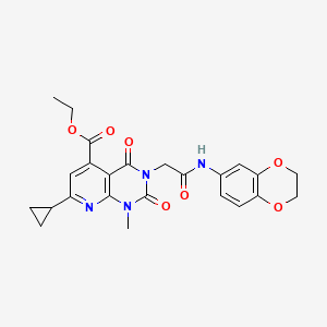molecular formula C24H24N4O7 B5033776 ETHYL 7-CYCLOPROPYL-3-{[(2,3-DIHYDRO-1,4-BENZODIOXIN-6-YL)CARBAMOYL]METHYL}-1-METHYL-2,4-DIOXO-1H,2H,3H,4H-PYRIDO[2,3-D]PYRIMIDINE-5-CARBOXYLATE 