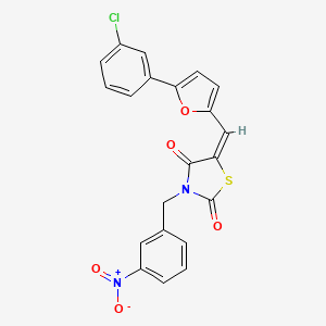 molecular formula C21H13ClN2O5S B5033784 5-{[5-(3-chlorophenyl)-2-furyl]methylene}-3-(3-nitrobenzyl)-1,3-thiazolidine-2,4-dione 
