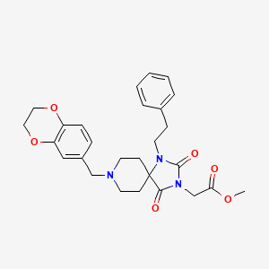 molecular formula C27H31N3O6 B5033843 methyl [8-(2,3-dihydro-1,4-benzodioxin-6-ylmethyl)-2,4-dioxo-1-(2-phenylethyl)-1,3,8-triazaspiro[4.5]dec-3-yl]acetate 