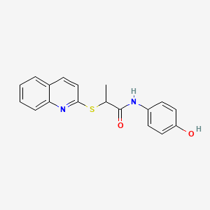 molecular formula C18H16N2O2S B5033873 N-(4-hydroxyphenyl)-2-quinolin-2-ylsulfanylpropanamide 