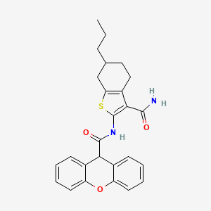 molecular formula C26H26N2O3S B5034127 N-(3-carbamoyl-6-propyl-4,5,6,7-tetrahydro-1-benzothiophen-2-yl)-9H-xanthene-9-carboxamide 