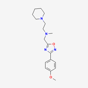 molecular formula C18H26N4O2 B5034223 N-{[3-(4-methoxyphenyl)-1,2,4-oxadiazol-5-yl]methyl}-N-methyl-2-(1-piperidinyl)ethanamine 