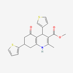 molecular formula C20H19NO3S2 B5034229 Methyl 2-methyl-5-oxo-7-(thiophen-2-yl)-4-(thiophen-3-yl)-1,4,5,6,7,8-hexahydroquinoline-3-carboxylate CAS No. 6367-93-7