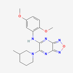 molecular formula C18H22N6O3 B5034551 N-(2,5-dimethoxyphenyl)-6-(3-methyl-1-piperidinyl)[1,2,5]oxadiazolo[3,4-b]pyrazin-5-amine 