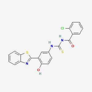 molecular formula C21H14ClN3O2S2 B5034621 N-({[3-(1,3-benzothiazol-2-yl)-4-hydroxyphenyl]amino}carbonothioyl)-2-chlorobenzamide 