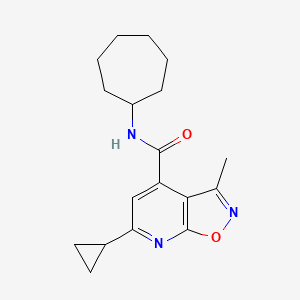 molecular formula C18H23N3O2 B5034639 N-cycloheptyl-6-cyclopropyl-3-methylisoxazolo[5,4-b]pyridine-4-carboxamide 
