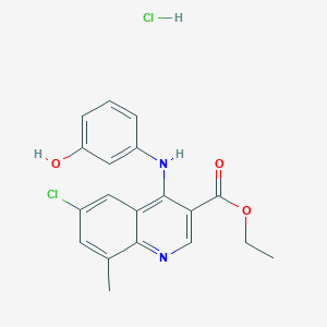 molecular formula C19H18Cl2N2O3 B5034669 Ethyl 6-chloro-4-(3-hydroxyanilino)-8-methylquinoline-3-carboxylate;hydrochloride 