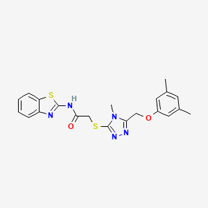molecular formula C21H21N5O2S2 B5034738 N-1,3-benzothiazol-2-yl-2-({5-[(3,5-dimethylphenoxy)methyl]-4-methyl-4H-1,2,4-triazol-3-yl}thio)acetamide 