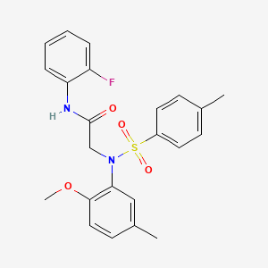 molecular formula C23H23FN2O4S B5034748 N~1~-(2-fluorophenyl)-N~2~-(2-methoxy-5-methylphenyl)-N~2~-[(4-methylphenyl)sulfonyl]glycinamide 
