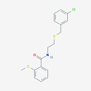 molecular formula C17H18ClNOS2 B5034752 N-{2-[(3-chlorobenzyl)thio]ethyl}-2-(methylthio)benzamide 