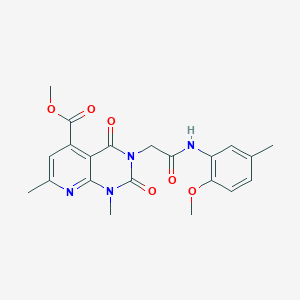 molecular formula C21H22N4O6 B5034795 METHYL 3-{[(2-METHOXY-5-METHYLPHENYL)CARBAMOYL]METHYL}-1,7-DIMETHYL-2,4-DIOXO-1H,2H,3H,4H-PYRIDO[2,3-D]PYRIMIDINE-5-CARBOXYLATE 