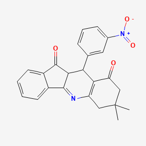 molecular formula C24H20N2O4 B5034799 7,7-dimethyl-10-(3-nitrophenyl)-7,8,10,10a-tetrahydro-6H-indeno[1,2-b]quinoline-9,11-dione 