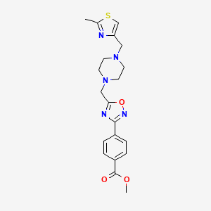 molecular formula C20H23N5O3S B5034859 methyl 4-[5-({4-[(2-methyl-1,3-thiazol-4-yl)methyl]-1-piperazinyl}methyl)-1,2,4-oxadiazol-3-yl]benzoate 