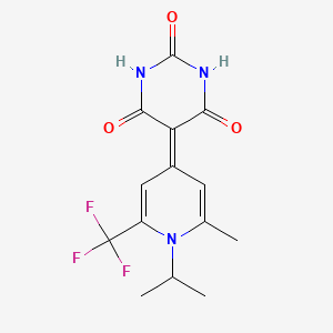 molecular formula C14H14F3N3O3 B5035157 5-[2-METHYL-1-(PROPAN-2-YL)-6-(TRIFLUOROMETHYL)-1,4-DIHYDROPYRIDIN-4-YLIDENE]-1,3-DIAZINANE-2,4,6-TRIONE 